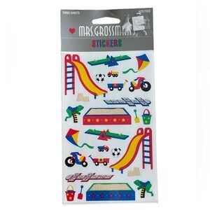 VTG Mrs Grossman’s Stickers 1995 Playground  3 Sheets New Sand Box Toys Slides
